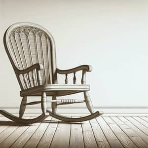 Elegant Traditional Wooden Rocking Chair in Line Art Style