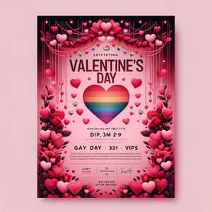Valentine's Day Themed Nightclub Flyer for Gay Community