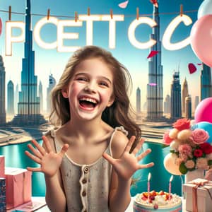 6-Year-Old Girl Birthday Celebration in Dubai with Poetica Sign