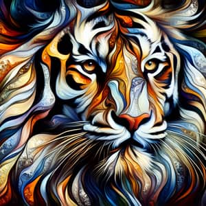 Bold Abstract Tiger Art | Vibrant Colors & Dreamlike Textures