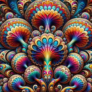 Psychedelic Fractal Mushroom Art: Alex Grey Inspired Designs