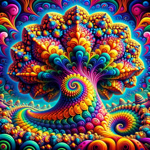 Psychedelic Fractal Colourful Pattern Mushroom