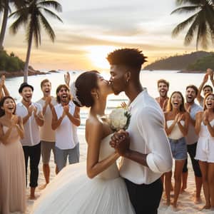 Beautiful Beach Wedding at Sunset: Multicultural Celebration