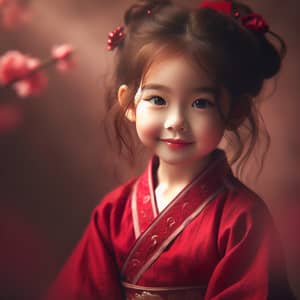 Charming Four-Year-Old Chinese Girl in Traditional Hanfu Dress