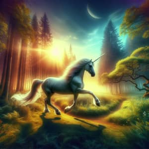 Enchanting Mystical Forest Scene with Unicorn | Magical Realism