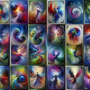 Whimsical Creatures Trading Cards - Abstract Art Showcase
