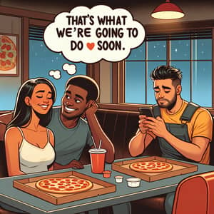 Romantic Pizza Hut Date Scene | Diverse Group in Restaurant
