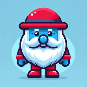 Charming Cartoon Character with Blue Skin and White Beard