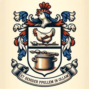 Traditional Chicken and Cooking Pot Coat of Arms