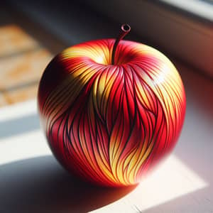 Vividly Colored Fresh Apple in Natural Light