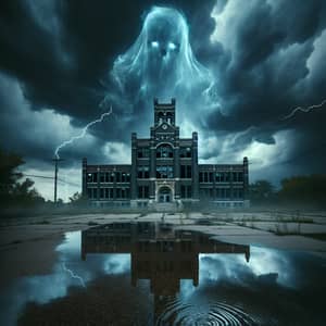 Eerie Abandoned School Haunted by Ghost in Storm