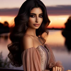 Elegant South Asian Woman at Sunset | Serene Beauty Capture
