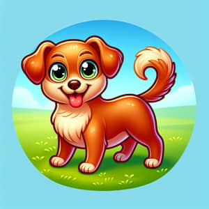Playful Friendly Dog with Wagging Tail | Medium-sized Colorful Pet