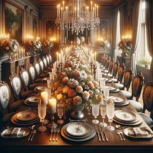 Elegant Formal Dinner Setup for High Society Gatherings