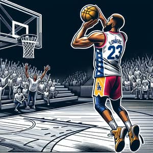 Jordan 23 LeBron Los Angeles | Intense Basketball Game Illustration