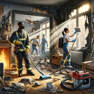 Fire Damage Restoration Experts: Cleanup Process Illustration