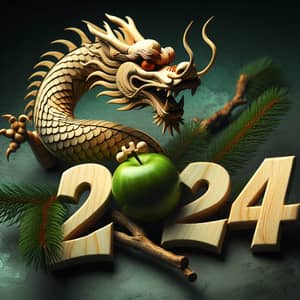 2024 Wooden Green Dragon | Unique Symbolic Artwork