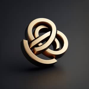 Golden 3D Logo Design for EDCAV | Black Background
