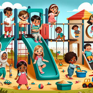 Kids Playground with Slide, Swing, Sandbox & More | Playtime Fun