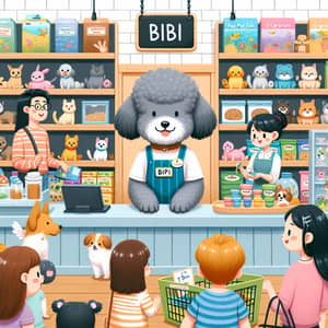 Bibi's Pet Shop | Friendly Poodle Behind the Counter