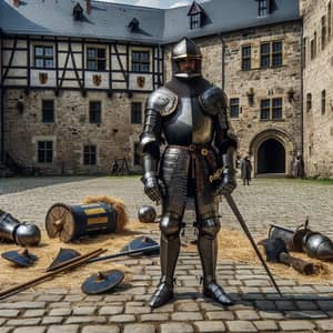 Medieval Knight in Germany | Castle Courtyard Scene