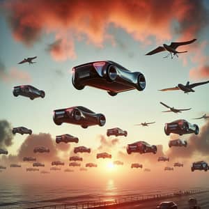 Flying Cars Soaring in the Sky Like Birds