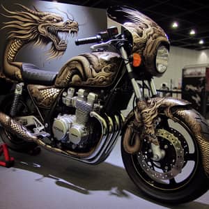 Honda CB650F Motorcycle with Intricate Dragon Design