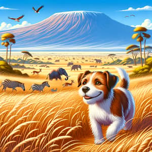 Enormous Jack Russell Terrier in the African Savanna