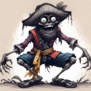 Tim Burton Style Pirate Captain - Monkey D. Luffy Fan Art