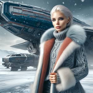 Futuristic Winter Style with Platinum Blonde Woman | Creative Sci-Fi Art