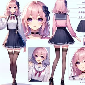 Sakura Hoshino: 17-Year-Old Schoolgirl with Pink Hair & Violet Eyes