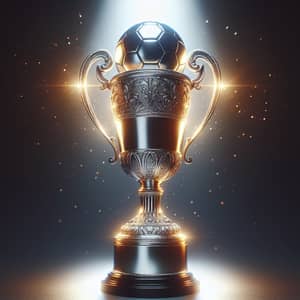 Exquisite Football Trophy - Glistening Silver & Gold Design