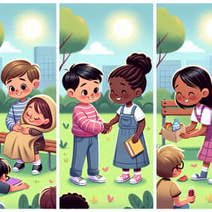 Children's Acts of Kindness Illustration | Heartwarming Scenes