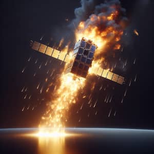Burning Nanosatellite Reentering Earth's Atmosphere