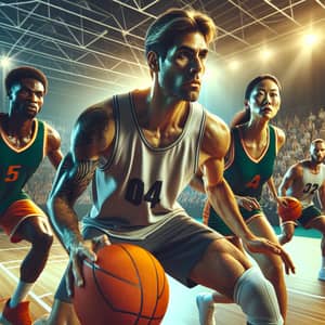 Action-Packed Basketball Match with Diverse Players