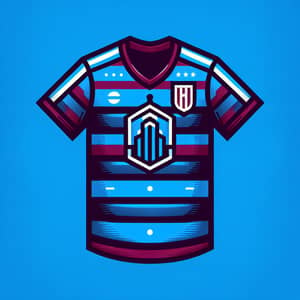 Barcelona Soccer Jersey - Blue & Burgundy Striped Shirt