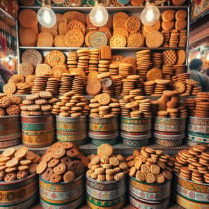 European Biscuits at Vibrant Moroccan Market