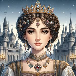 Beautiful Middle-Eastern Princess in Regal Attire | Castle Setting