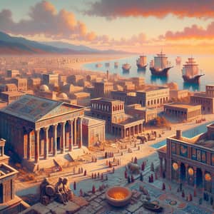 Bustling Carthage: Ancient Cityscape of Merchants, Traders, and Philosophers