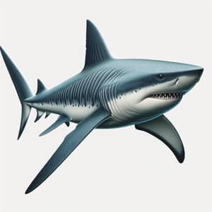 3D Shark Model: Streamlined Body, Tooth-like Scales & Sharp Teeth