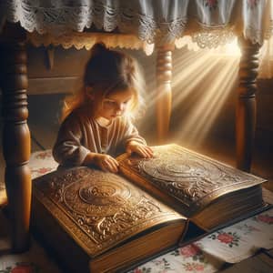Enchanting Stories: Little Girl Discovers Golden Book