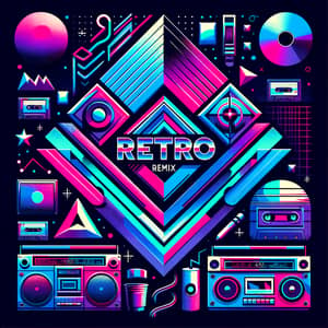 80's Neon Theme Retro Remix Illustration