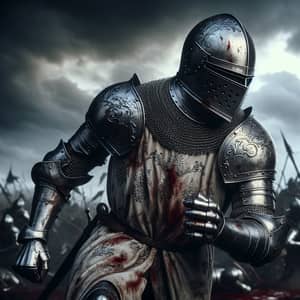 Realistic Medieval Knight Deserting Battle Scene