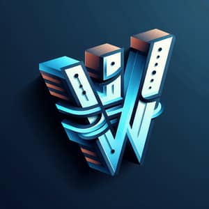 3D Logo Design for Clothing Store with 'V W' Letters
