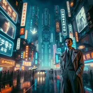 Cyberpunk-Inspired Cityscape with Vintage Fashion | Blade Runner Vibes