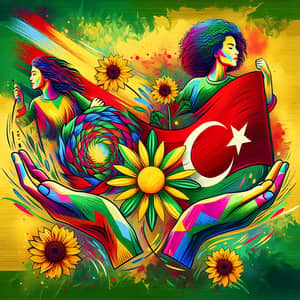 Vibrant Flag Design for Alevism, Kurdistan, and Diversity