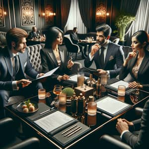 Luxury Business Meeting at Upscale Restaurant