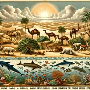 Wildlife and Marine Life in Kuwait - Old Times Illustration
