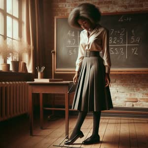 Vintage School Portrait of Young Black High School Girl