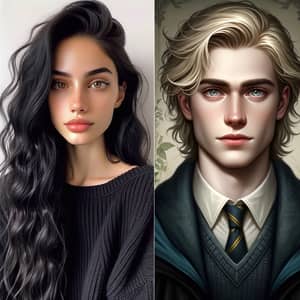 Andrea Valentti with Draco Malfoy Lookalike - Wizarding Book Series